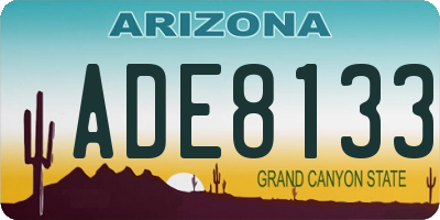 AZ license plate ADE8133