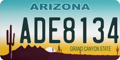 AZ license plate ADE8134