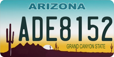 AZ license plate ADE8152