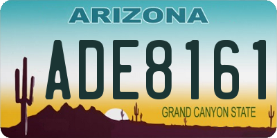 AZ license plate ADE8161