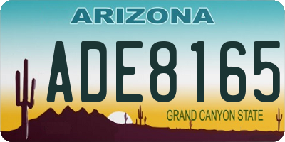 AZ license plate ADE8165