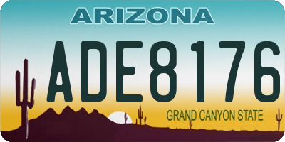 AZ license plate ADE8176