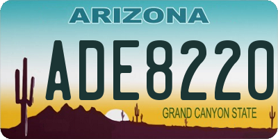 AZ license plate ADE8220