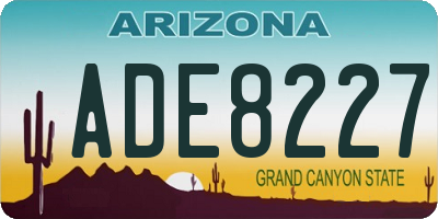 AZ license plate ADE8227
