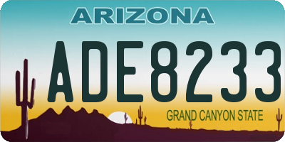 AZ license plate ADE8233