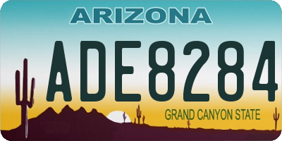 AZ license plate ADE8284