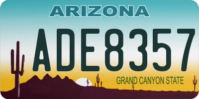 AZ license plate ADE8357