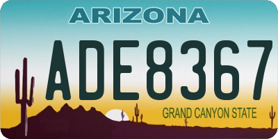 AZ license plate ADE8367