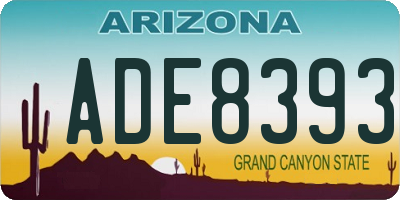 AZ license plate ADE8393