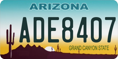 AZ license plate ADE8407