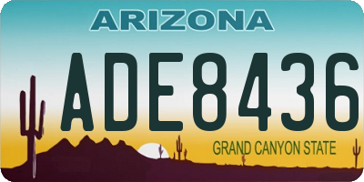 AZ license plate ADE8436