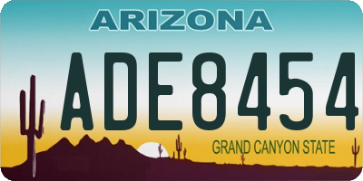 AZ license plate ADE8454