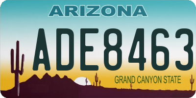 AZ license plate ADE8463