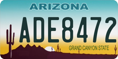 AZ license plate ADE8472