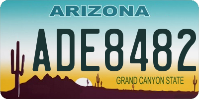 AZ license plate ADE8482