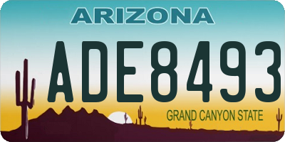 AZ license plate ADE8493