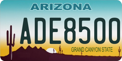 AZ license plate ADE8500