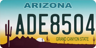 AZ license plate ADE8504