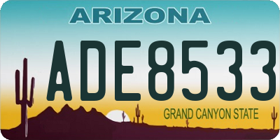 AZ license plate ADE8533