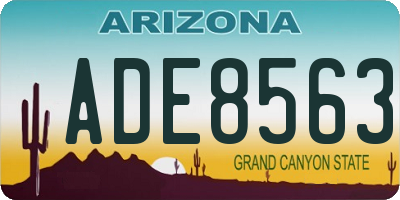 AZ license plate ADE8563