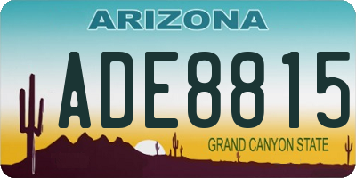 AZ license plate ADE8815