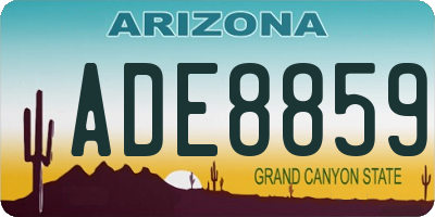 AZ license plate ADE8859