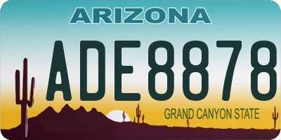 AZ license plate ADE8878