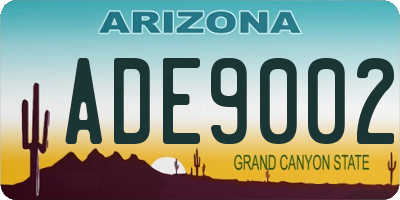 AZ license plate ADE9002