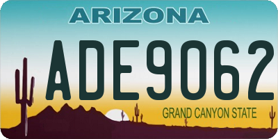 AZ license plate ADE9062