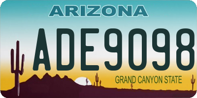 AZ license plate ADE9098