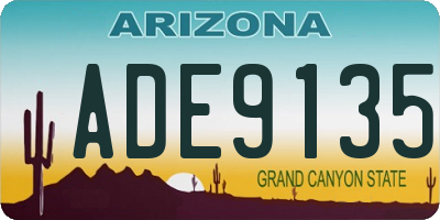AZ license plate ADE9135