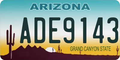AZ license plate ADE9143