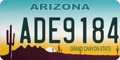 AZ license plate ADE9184