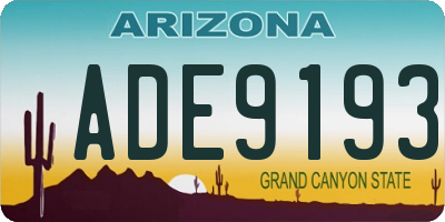 AZ license plate ADE9193