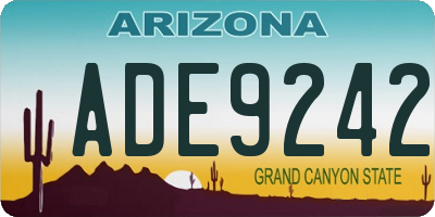 AZ license plate ADE9242