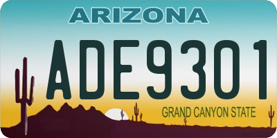AZ license plate ADE9301