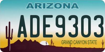 AZ license plate ADE9303