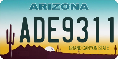 AZ license plate ADE9311