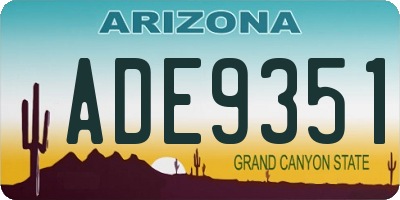 AZ license plate ADE9351
