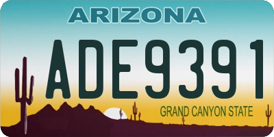 AZ license plate ADE9391