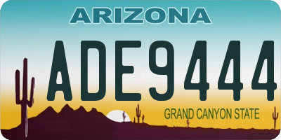 AZ license plate ADE9444