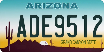 AZ license plate ADE9512
