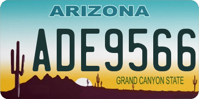 AZ license plate ADE9566