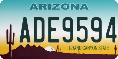 AZ license plate ADE9594