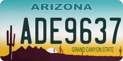 AZ license plate ADE9637