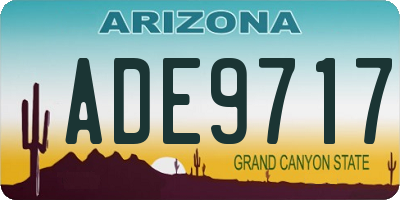 AZ license plate ADE9717