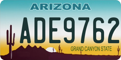 AZ license plate ADE9762