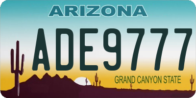 AZ license plate ADE9777