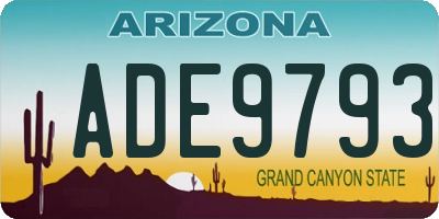AZ license plate ADE9793