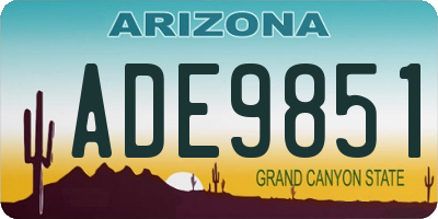 AZ license plate ADE9851